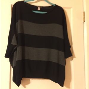 Striped black and grey sweater